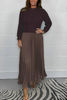 Icone™ PleatedDress: Long Sleeve Top With Elegant Pleated Bottom Dress