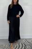 Icone™ PleatedDress: Long Sleeve Top With Elegant Pleated Bottom Dress