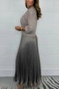 Icone™ PleatedDress: Long Sleeve Top With Elegant Pleated Bottom Dress