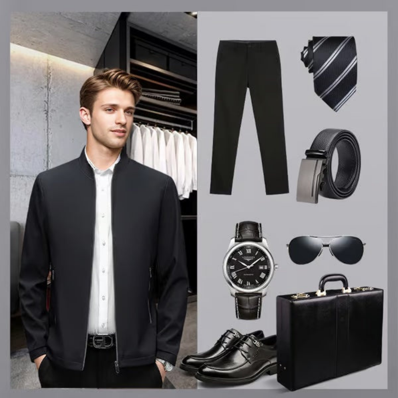 Icone™ CasualJacket: Standing Collar Casual Zipper Jacket For Men