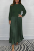 Icone™ PleatedDress: Long Sleeve Top With Elegant Pleated Bottom Dress
