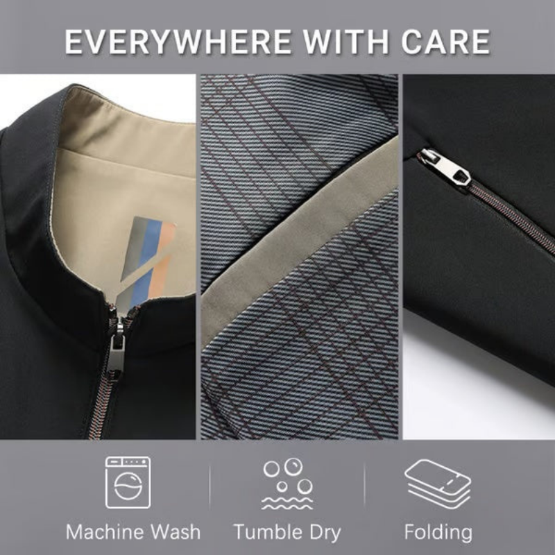 Icone™ CasualJacket: Standing Collar Casual Zipper Jacket For Men