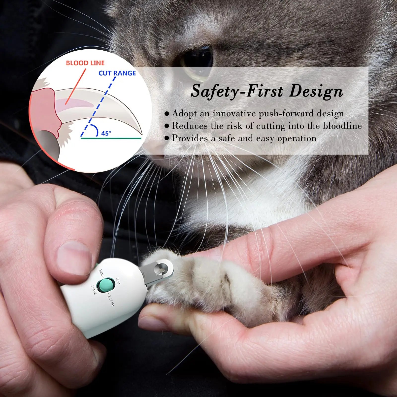 DogCatFri™ PushClippers: Adjustable Round Pet Push Clippers