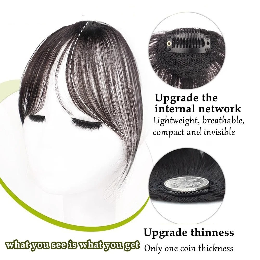 Rose® HairBangs 1+1 FREE: Partial Hair Bangs Front Hairpiece Clip