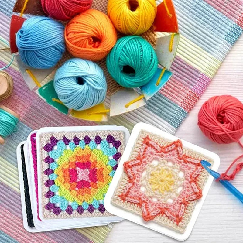 CrochetCards: Square Knitting Crochet Guide Cards Set