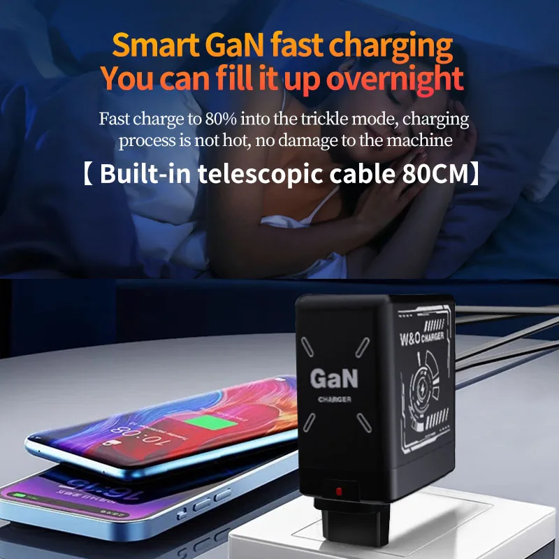 DualCharger: Fast Charging Dual Retractable Cable Travel Charger