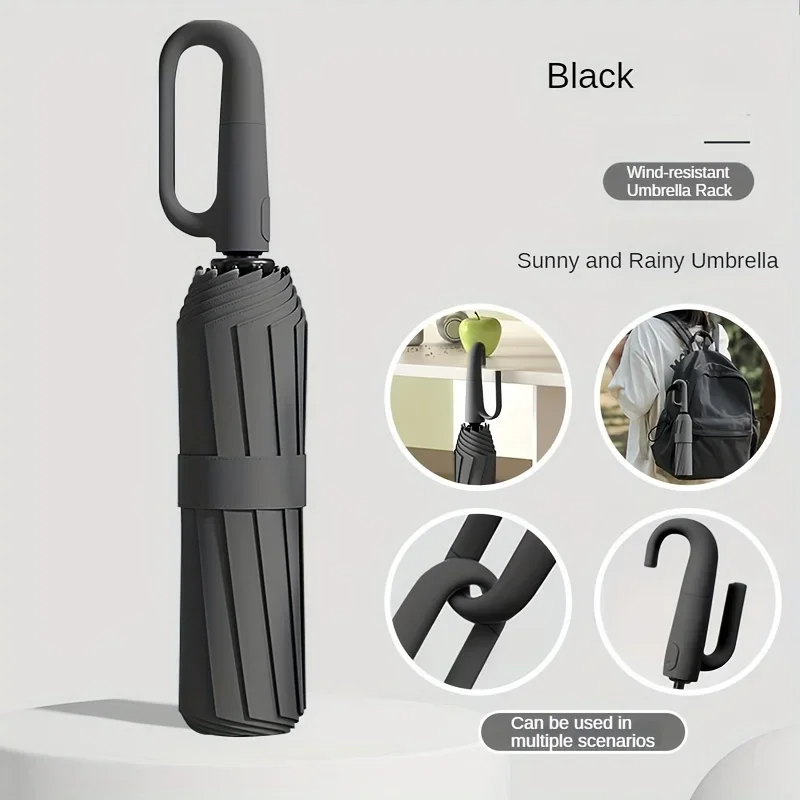 FoldingUmbrella: Automatic 20 Bone Ring Buckle Handle Folding Umbrella