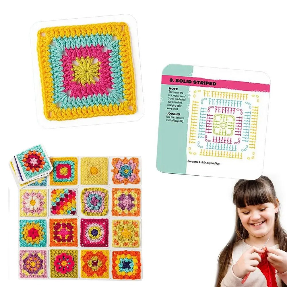 CrochetCards: Square Knitting Crochet Guide Cards Set
