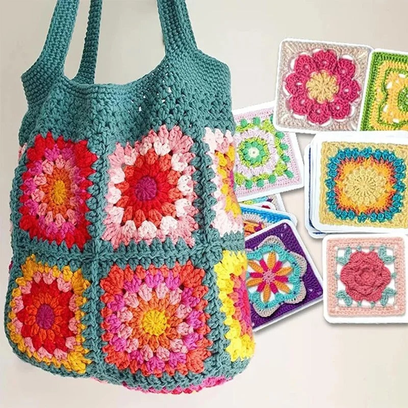 CrochetCards: Square Knitting Crochet Guide Cards Set