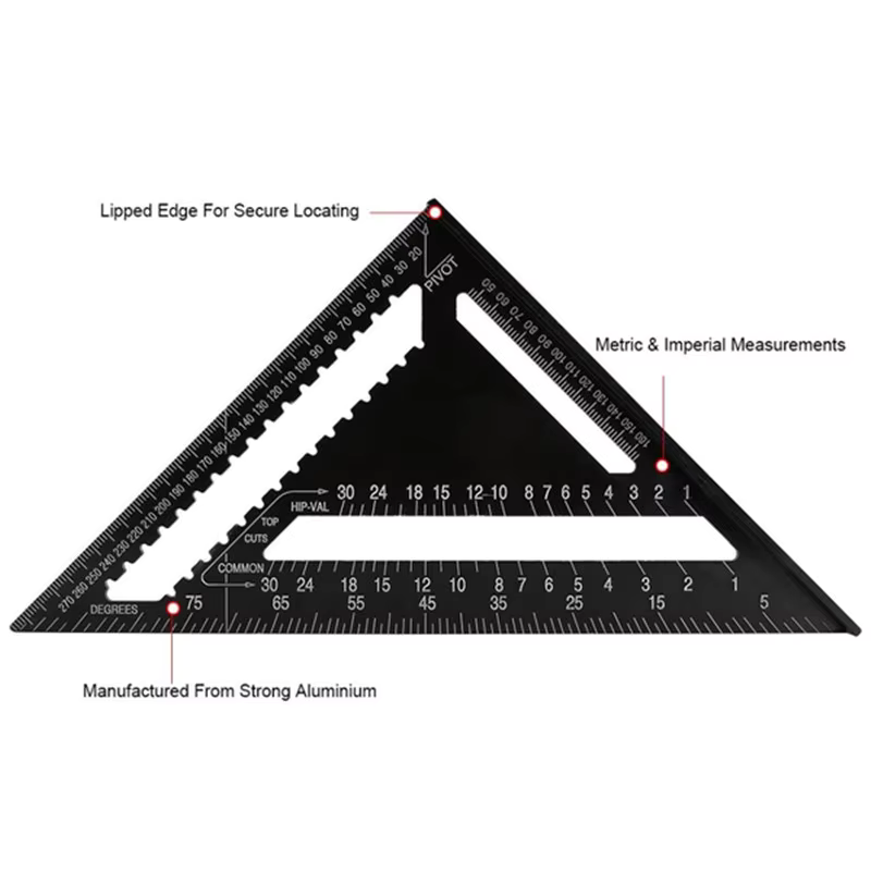 TriangleRuler - Aluminum Alloy Triangle Ruler For Woodworking