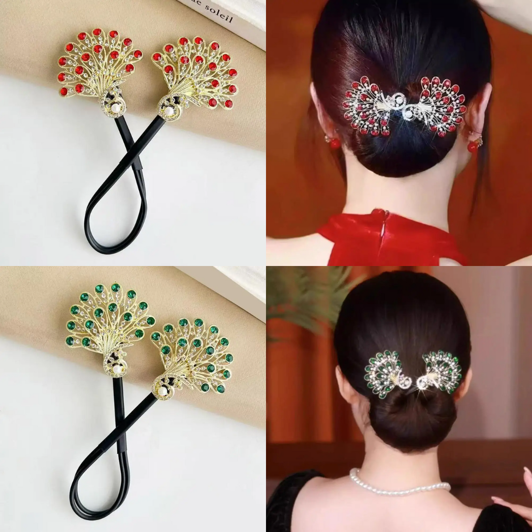 Rose® HairTie 1+1 FREE: Stylish Hair Tie Elegant Vintage Crystal Ponytail Twist Holder