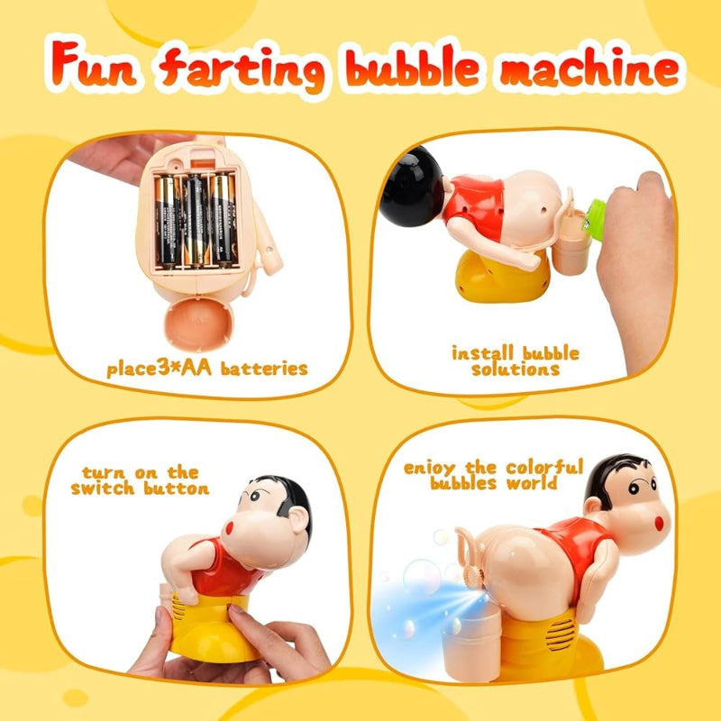 Kletshuts™ BubbleFun: Fun Electric Bubble Blower Boy Machine Toy