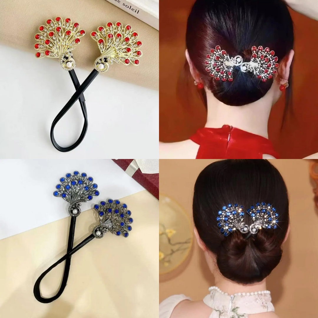 Rose® HairTie 1+1 FREE: Stylish Hair Tie Elegant Vintage Crystal Ponytail Twist Holder