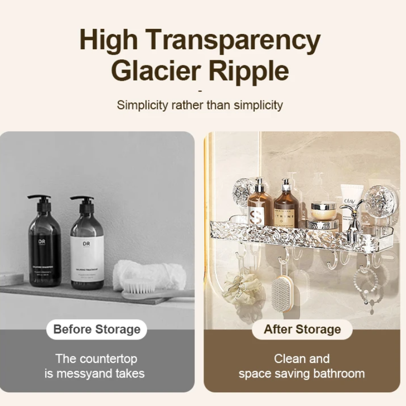 GlideHold® StorageRack: Luxurious No-Drill Organizer Storage Rack