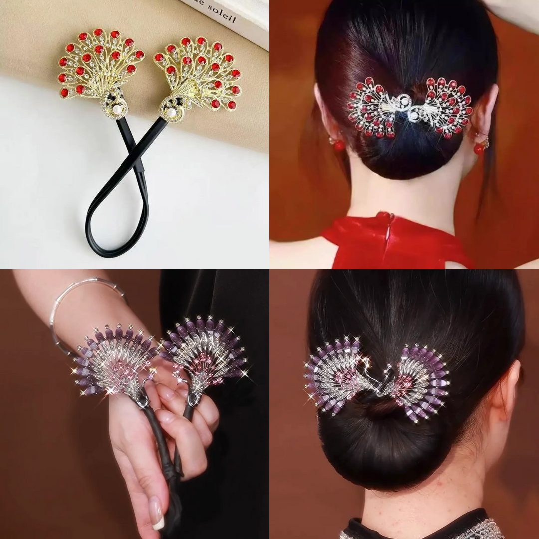 Rose® HairTie 1+1 FREE: Stylish Hair Tie Elegant Vintage Crystal Ponytail Twist Holder