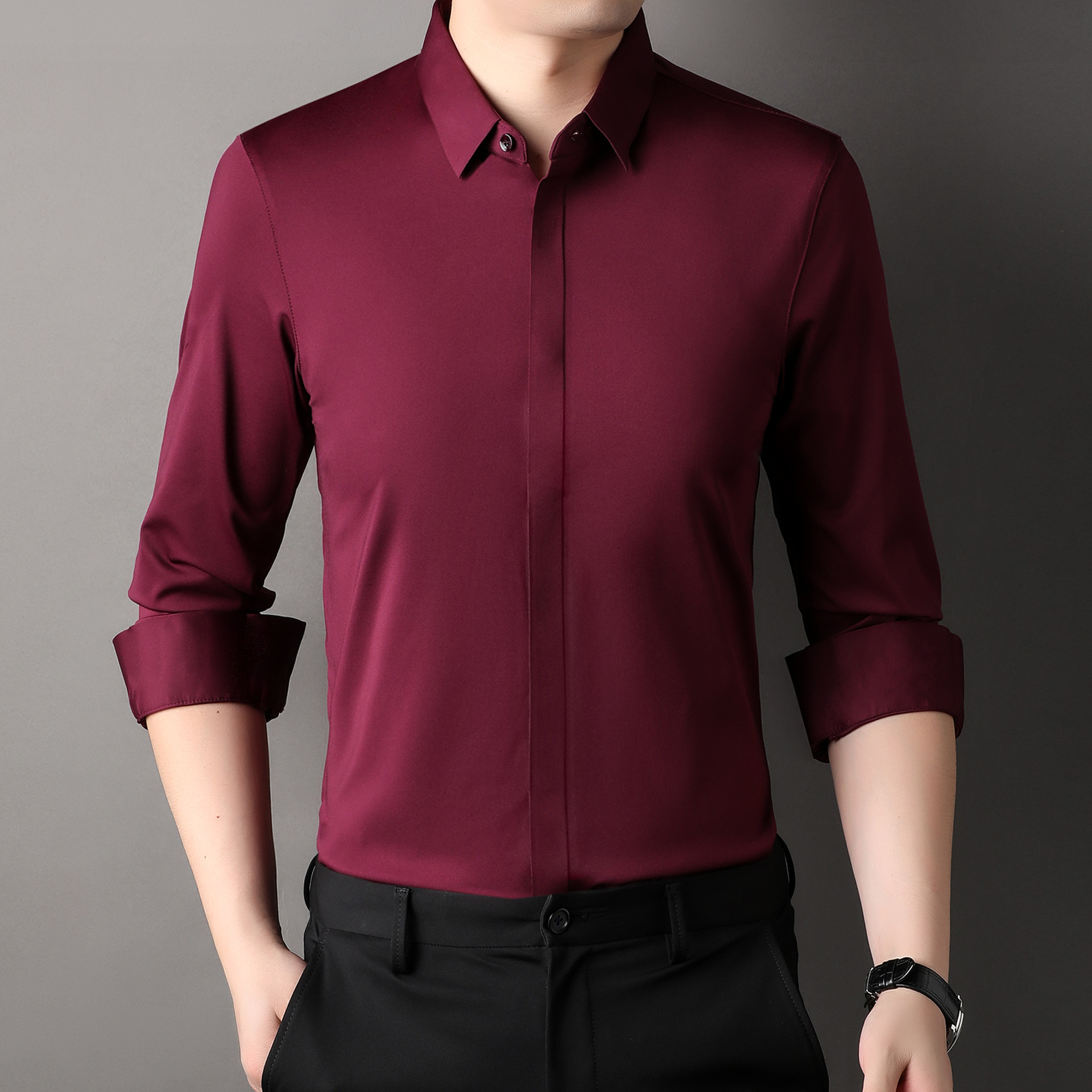 Icone™ StretchLongsleeve: Men's Wrinkle-Free Stretch Longsleeve