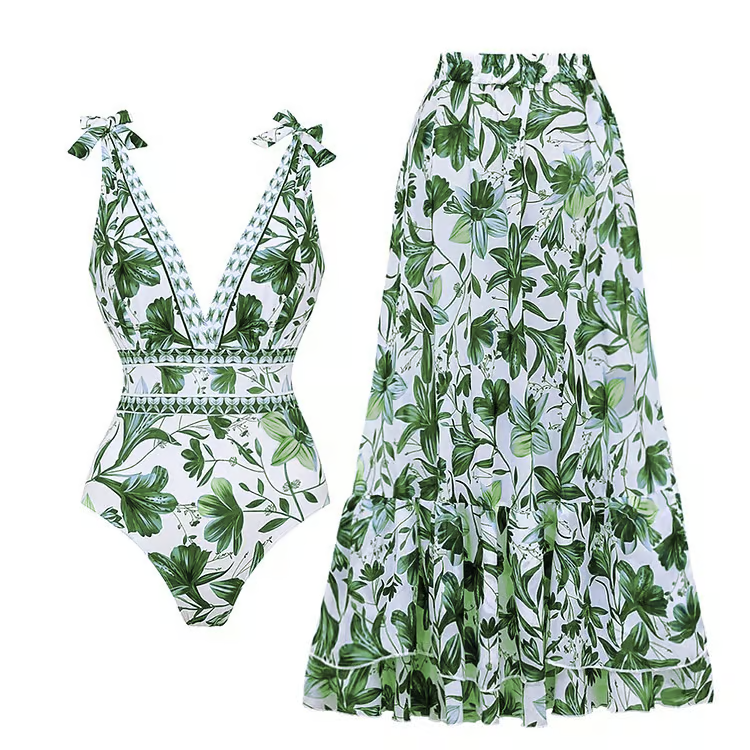 Icone™ BloomSet: Stylish And Comfortable Floral Bloom Swimsuit With Skirt