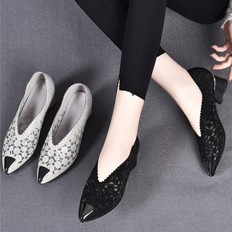 Happy™ GlimmerShoes: Mesh Heels Shoes With Crystal Accents