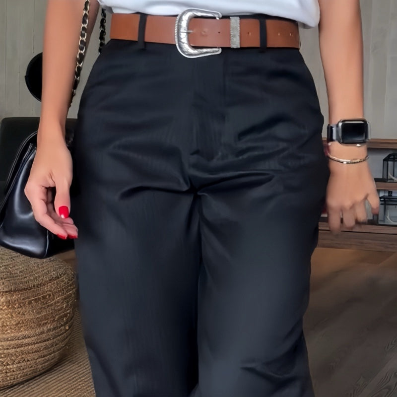 Icone™ ClassyPants: Classic Straight Fit High Waist Women Pants