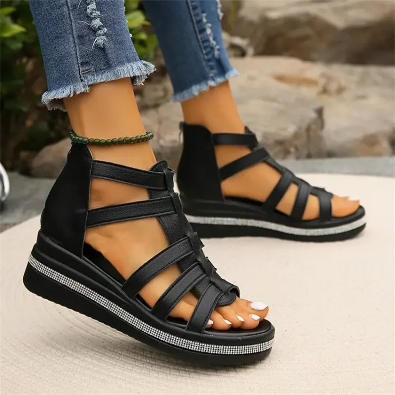 Happy™ SparklingWedge: Stylish Wedge Sandals With Sparkling Rhinestones
