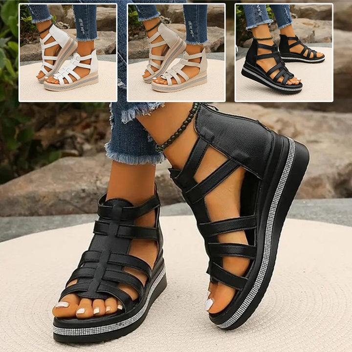 Happy™ SparklingWedge: Stylish Wedge Sandals With Sparkling Rhinestones