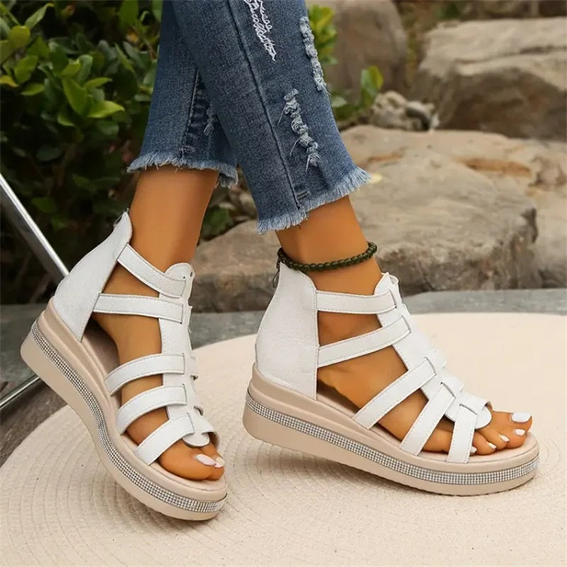 Happy™ SparklingWedge: Stylish Wedge Sandals With Sparkling Rhinestones