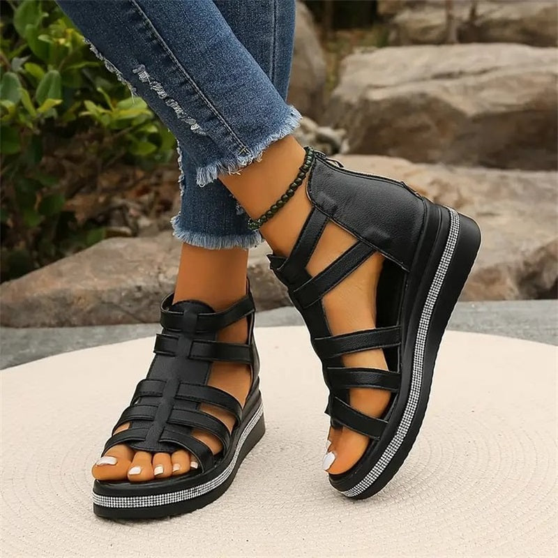 Happy™ SparklingWedge: Stylish Wedge Sandals With Sparkling Rhinestones