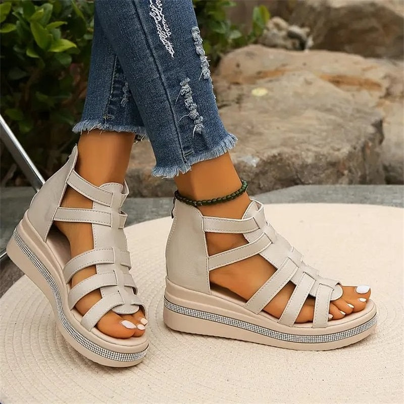 Happy™ SparklingWedge: Stylish Wedge Sandals With Sparkling Rhinestones
