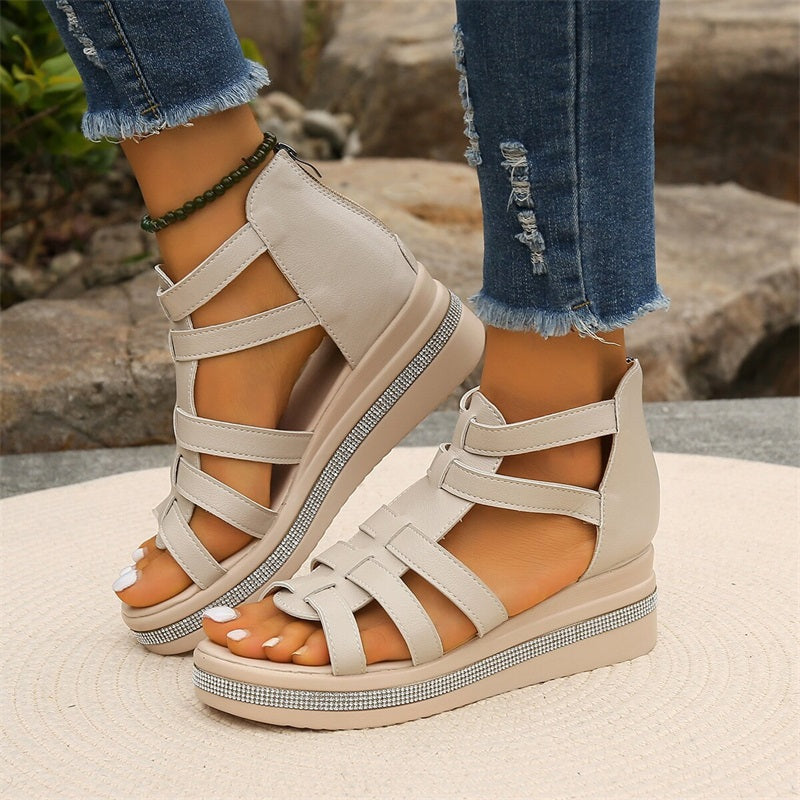 Happy™ SparklingWedge: Stylish Wedge Sandals With Sparkling Rhinestones