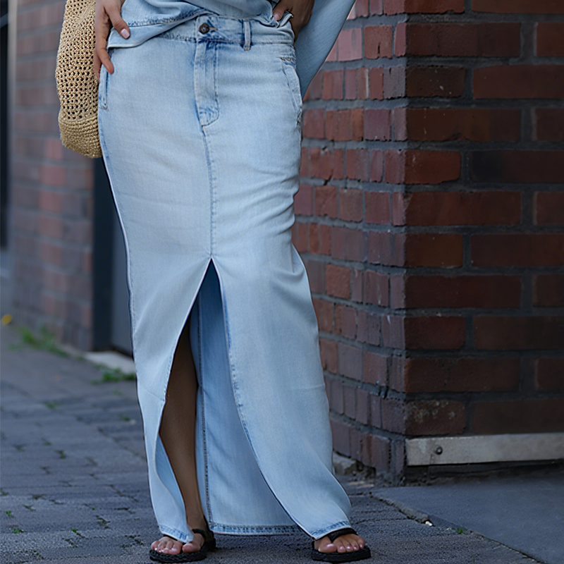 Icone™ FashionSet: Stylish Off-Shoulder Top And Denim Skirt